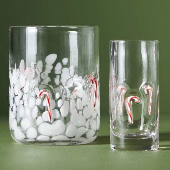 Anthropologie ICON CANDY CANE juice glass festive glass - Picture 5 of 8